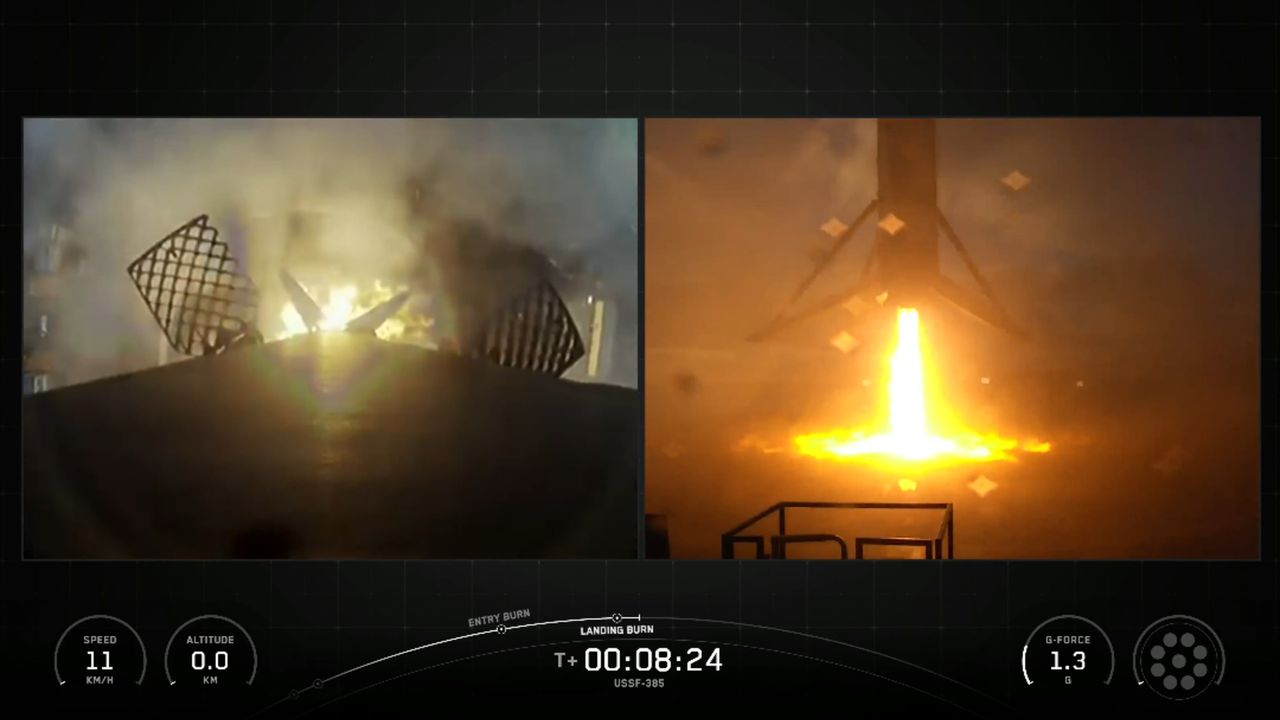 航天图片资料 · A SpaceX rocket lands on a ship at sea after launching to space.aunch to space.