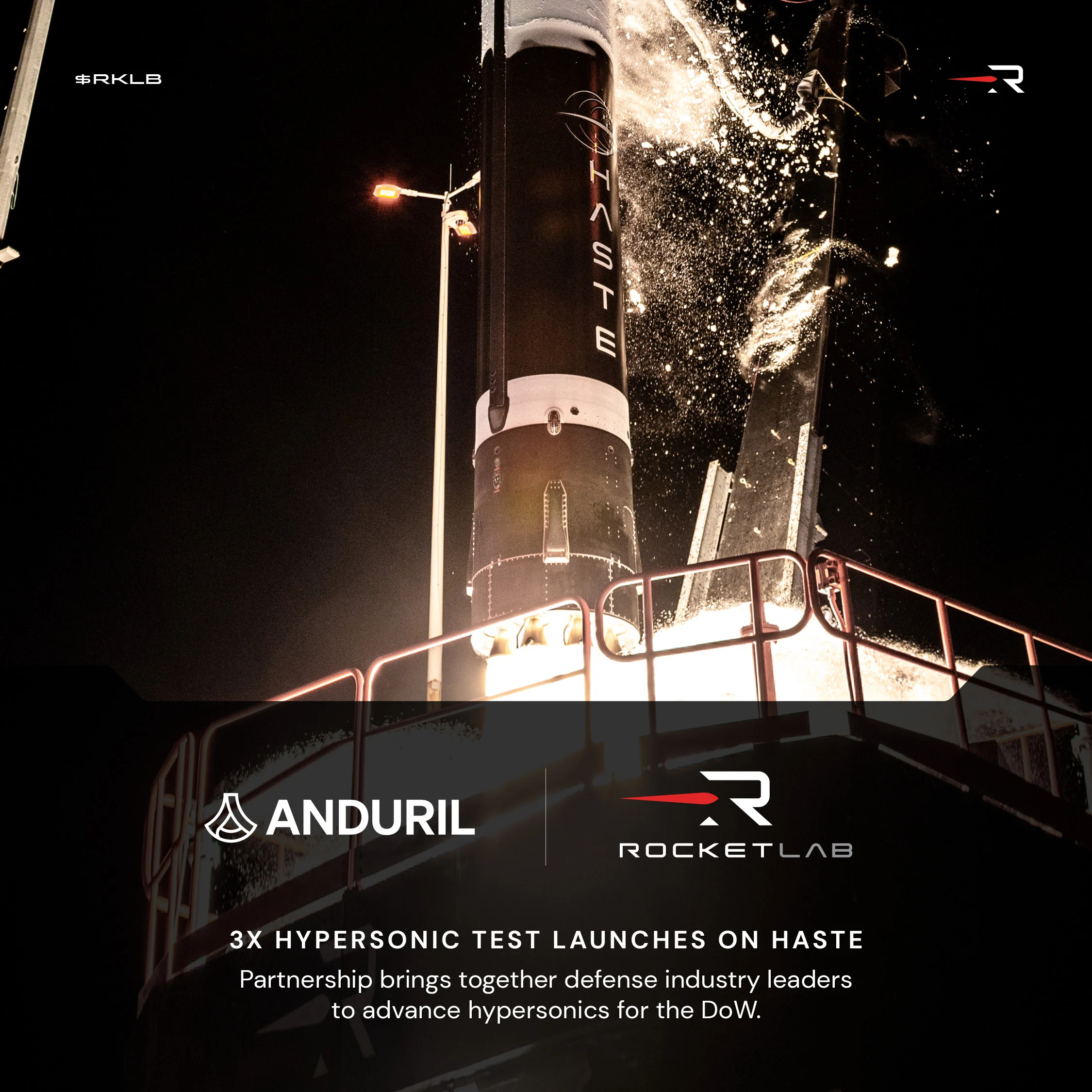 航天图片资料 · Rocket Lab Awarded $30 Million Contract for HASTE Hypersonic Rocket Launches for Anduril