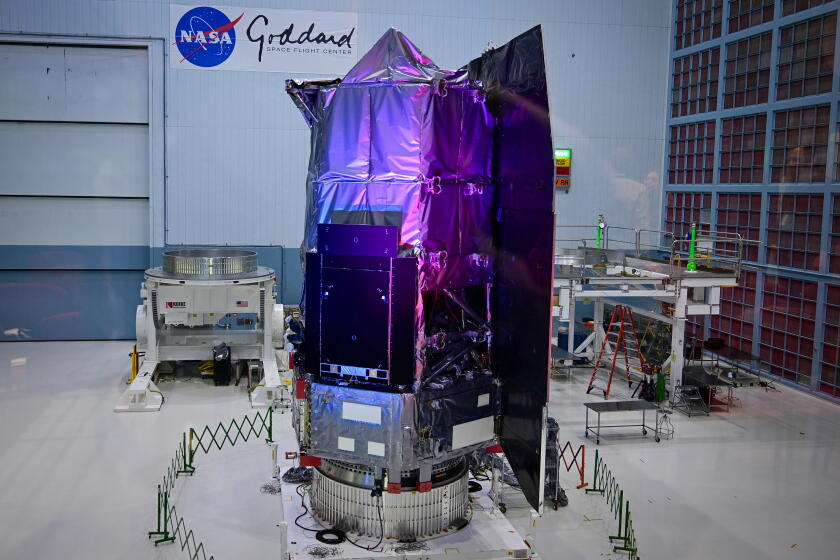 航天图片资料 · NASAas Nancy Grace Roman Space Telescope on display at the Goddard Space Center in Greenbelt. (Kevin Richardson/Baltimore Sun/Tribune News Service via Getty Images)