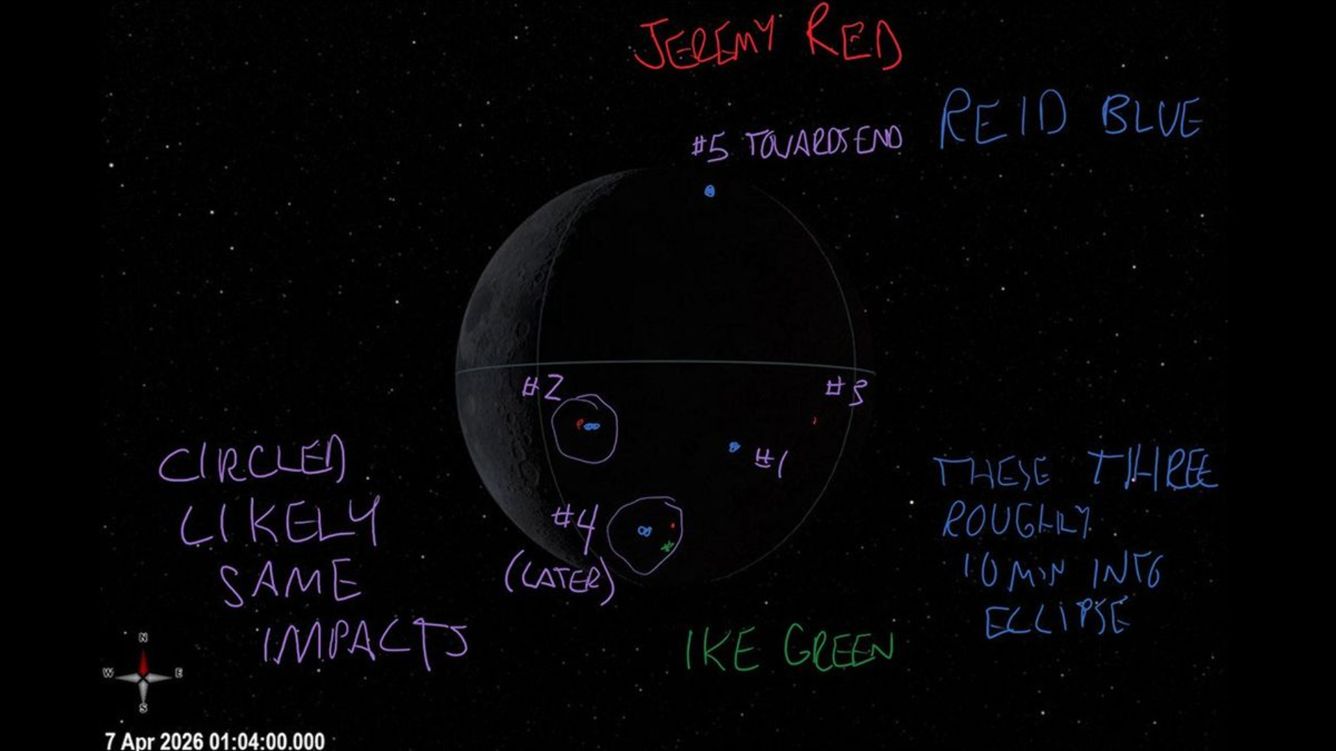 航天图片资料 · A screenshot from an annotated view of the moon.