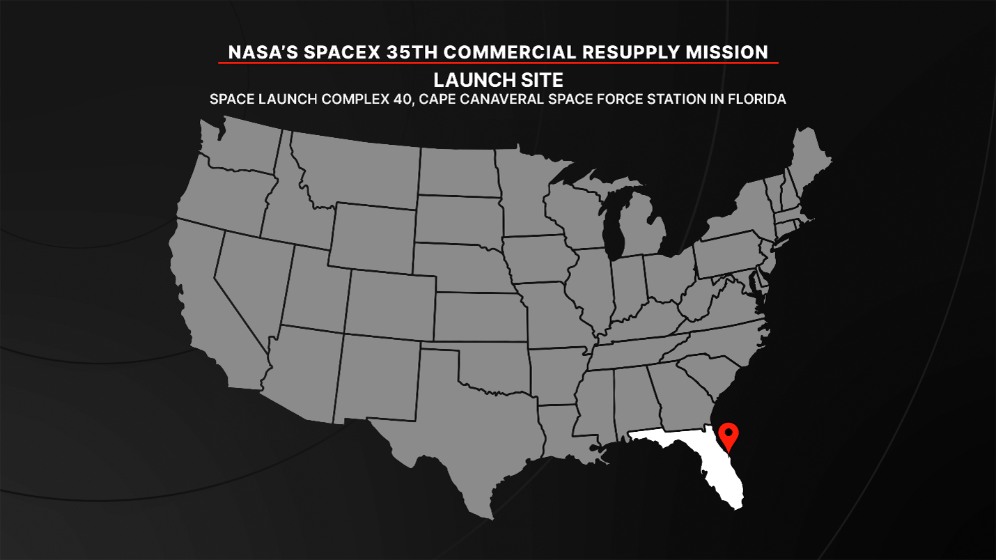 航天图片资料 · NASA’s SpaceX 35th commercial resupply mission will launch from Launch Complex 40 at Cape Canaveral Space Force Station in Florida.