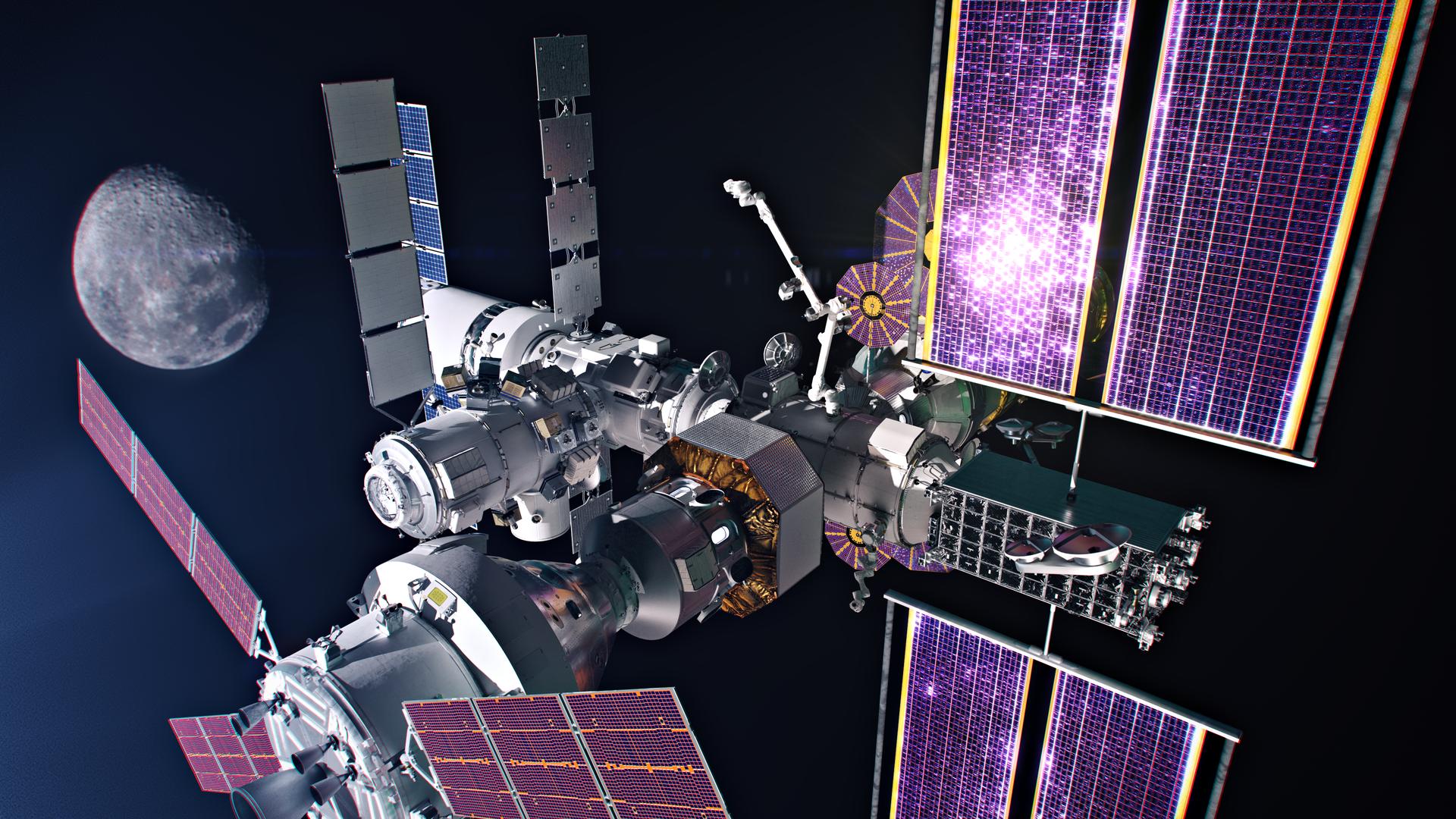 航天图片资料 · Gateway in lunar orbit around the Moon