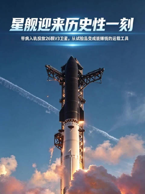 航天图片资料 · 马斯克spacex星舰14次上天，发射23颗v3卫星 ，开始挣钱了