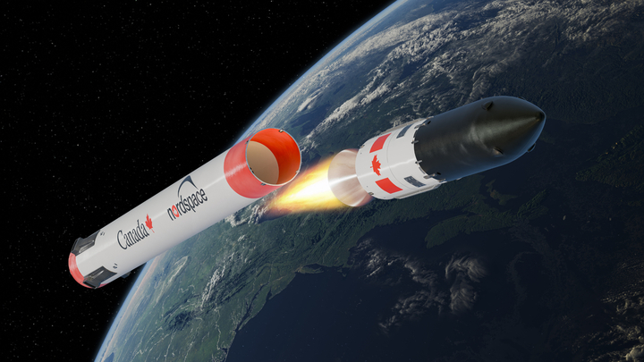 航天图片资料 · A Canadian rocket flies in space