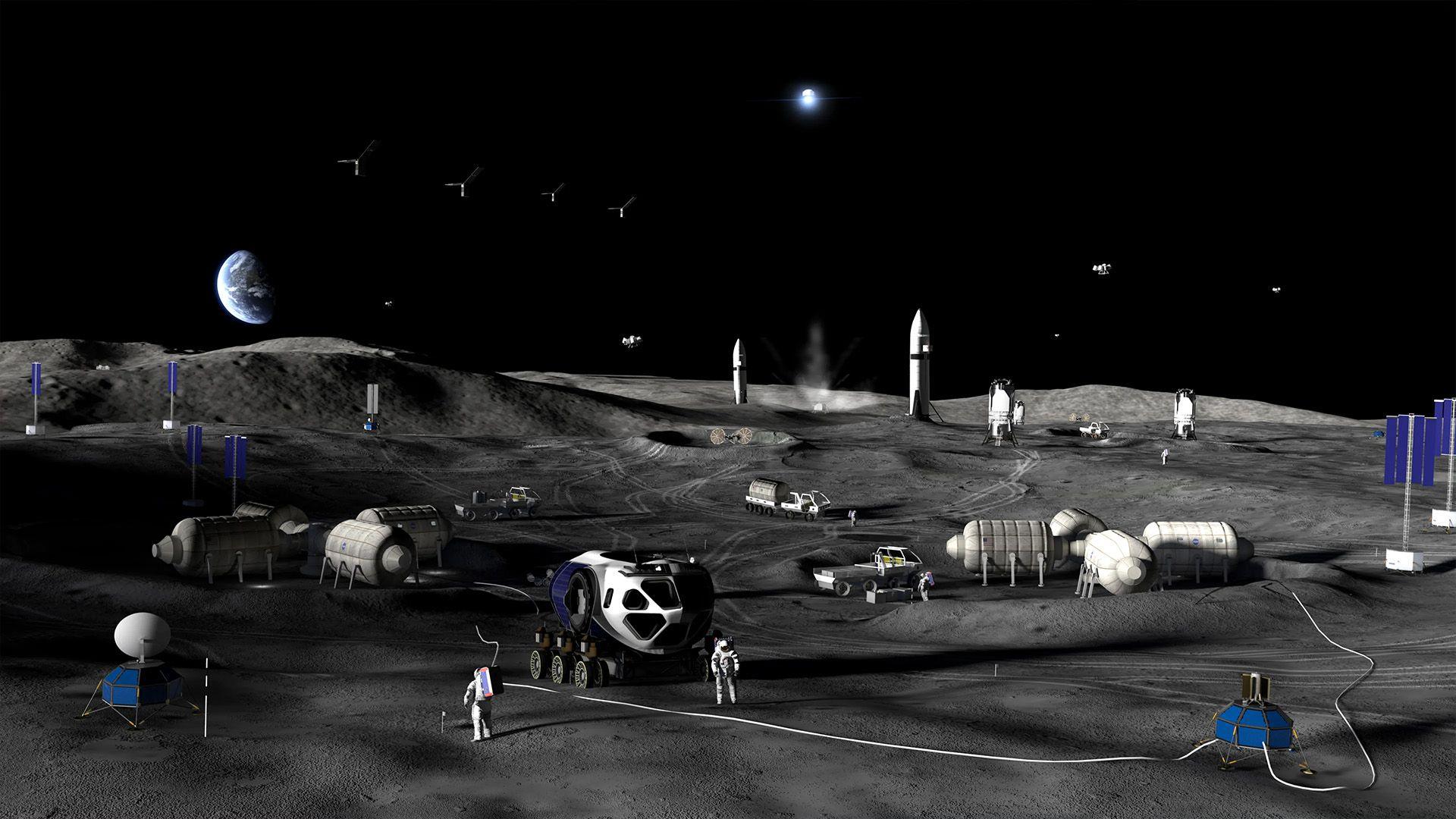 航天图片资料 · A CGI image of what the Moon base might look like