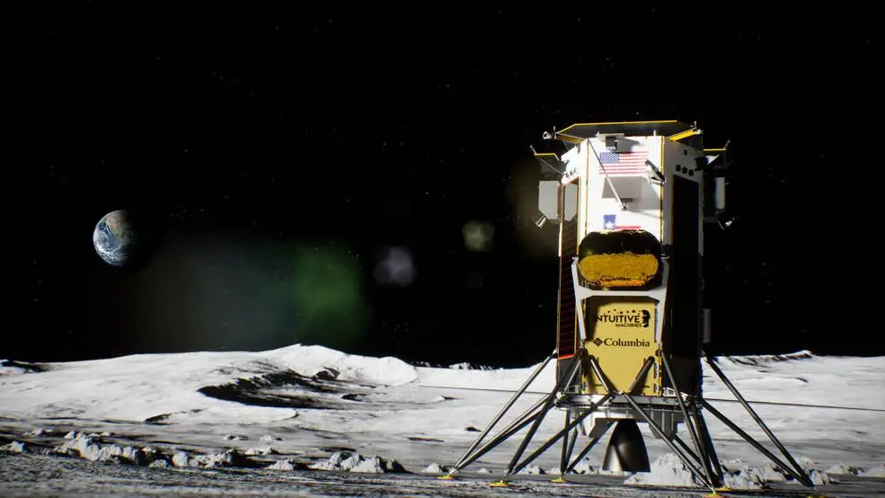 航天图片资料 · Illustration of Intuitive Machines' Nova-C lunar lander.