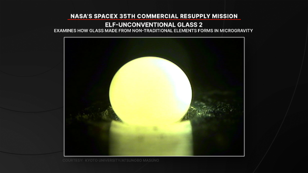 航天图片资料 · ELF-Unconventional Glass 2 studies how glass forms in microgravity when made from non-traditional elements.