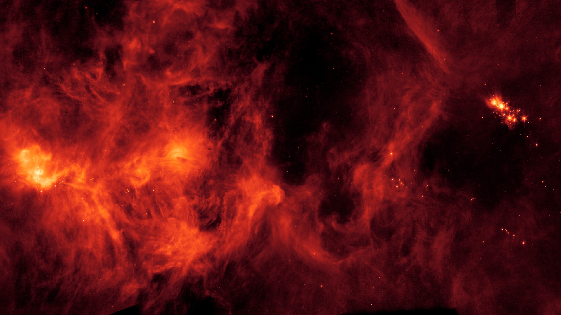 航天图片资料 · red clouds of gas and dust in deep space