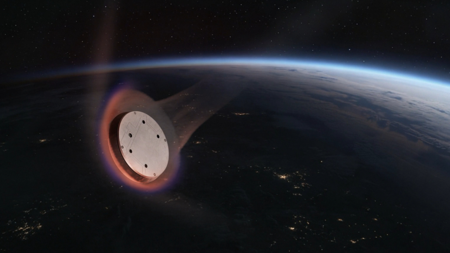 航天图片资料 · a flat space capsule reenters Earth's atmosphere