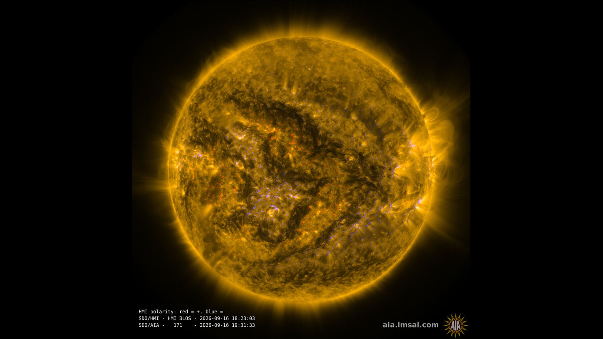 航天图片资料 · A view of a yellow sphere with some flares coming off of it.